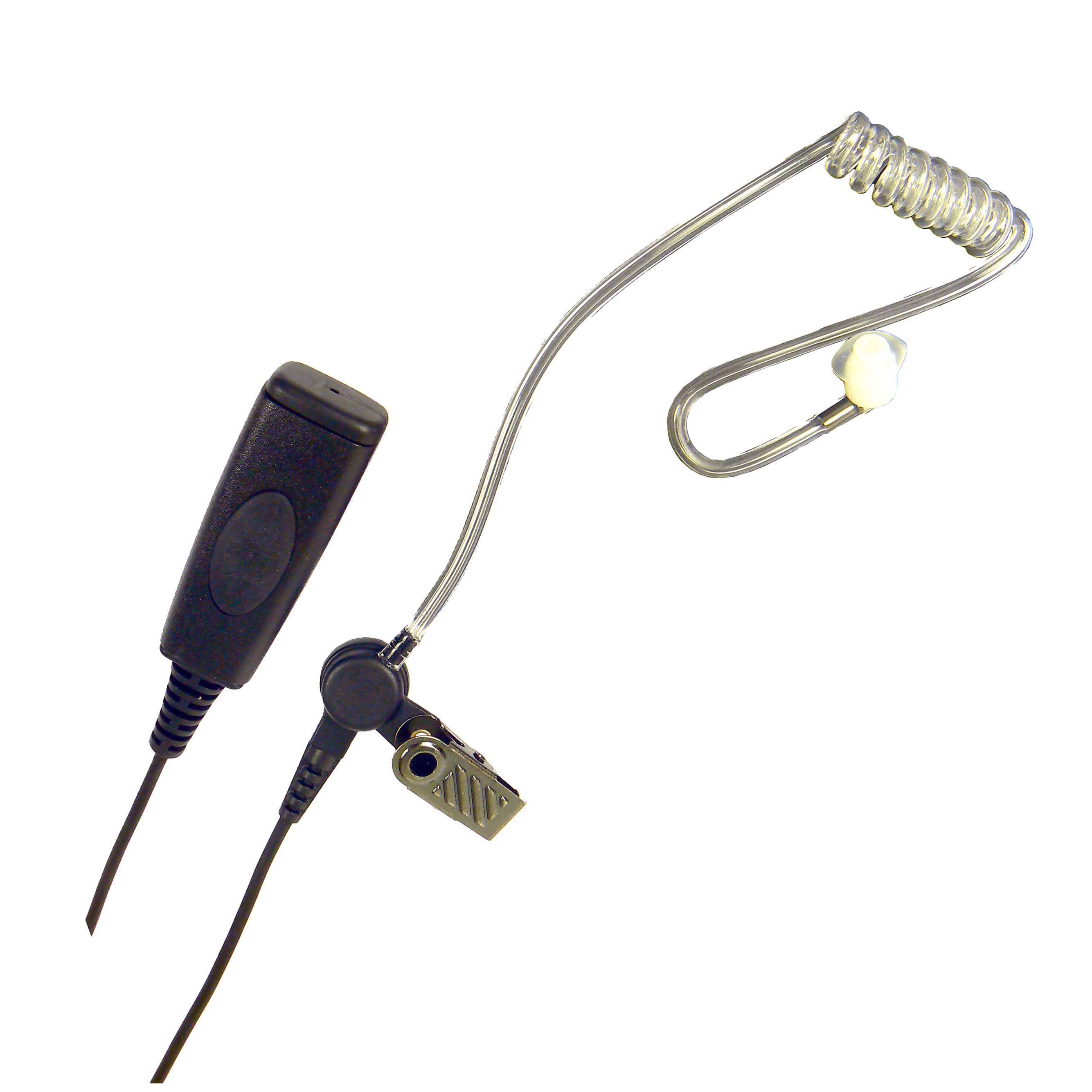 Acoustic tube PTT earpiece for radio