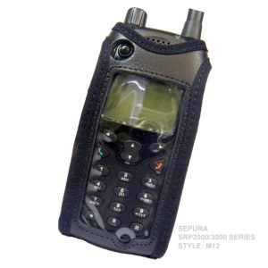 Sepura SRP2000 Tetra leather radio case with Click-On