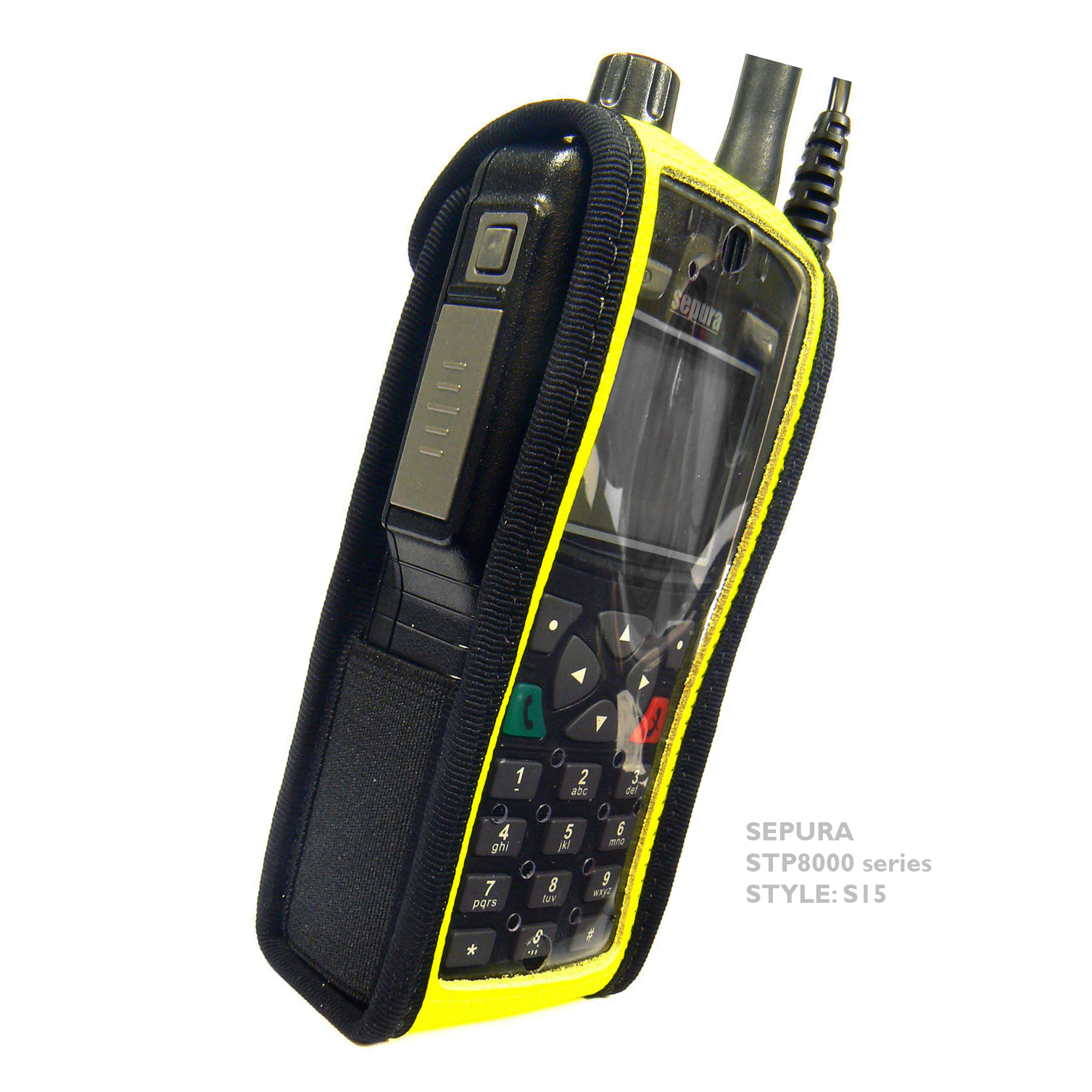 Sepura STP8000 Tetra Radio Hi-Vis Leather