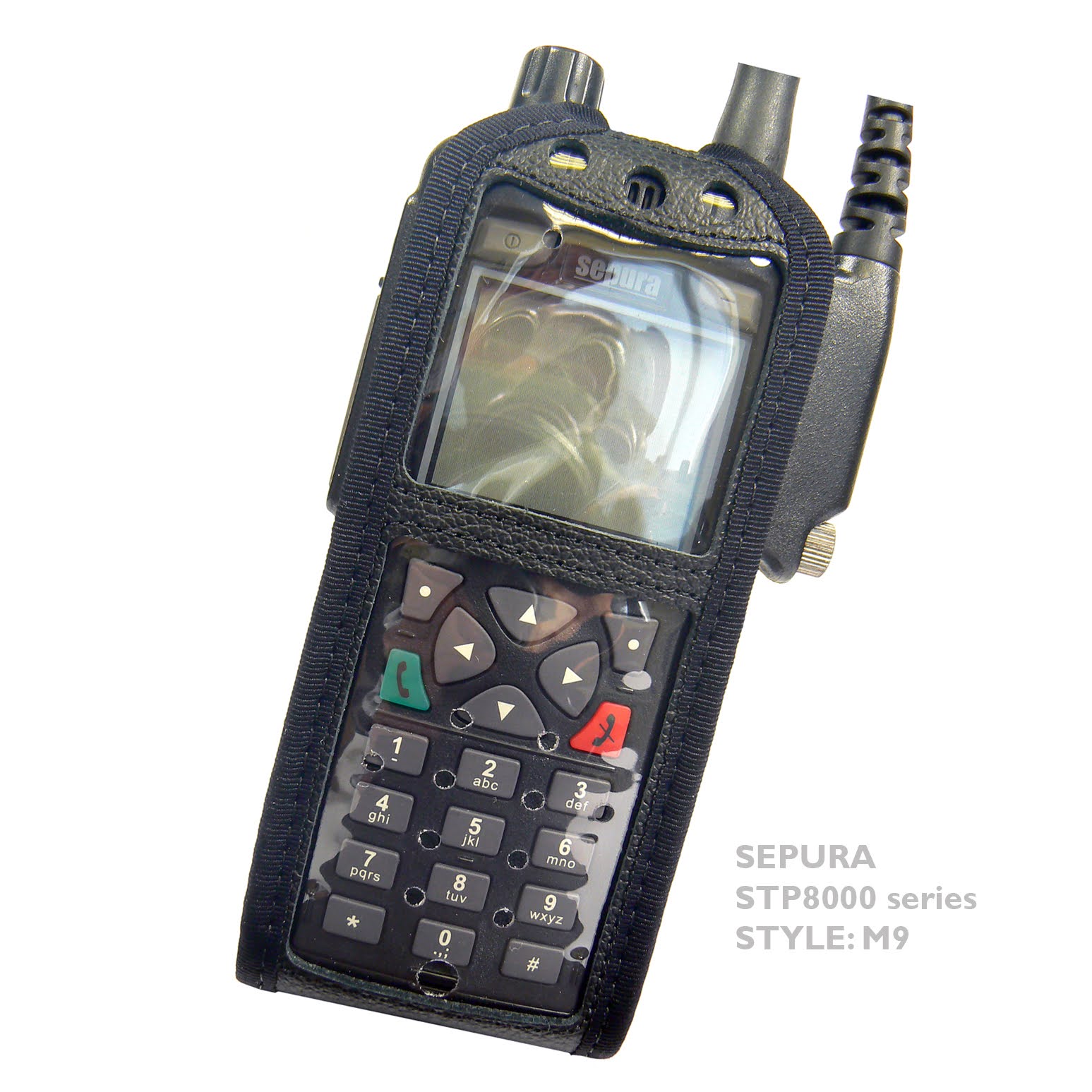 Tetra Sepura STP8000 leather radio case with Click-On